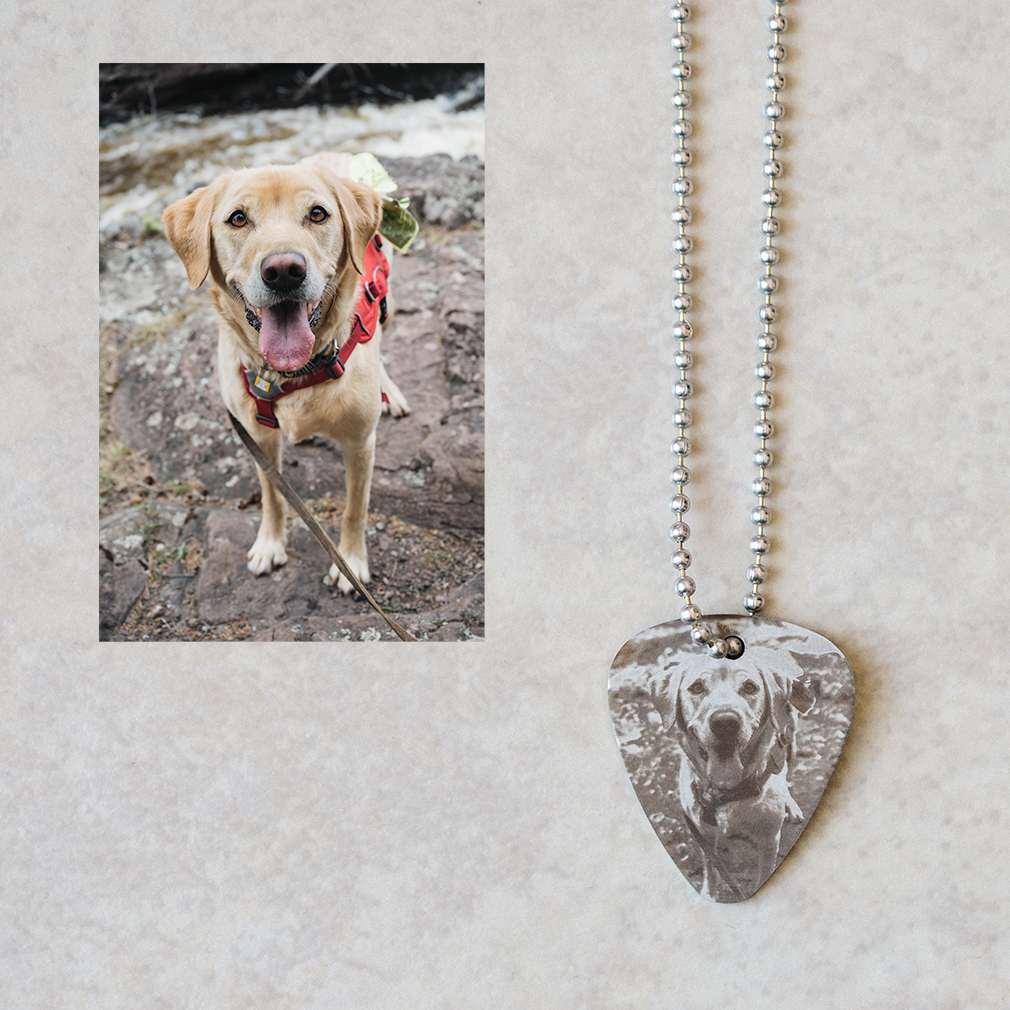 A Seamless Wolf Guitar Pick Necklace Unique Custom Fashion Pet Card Keychain 